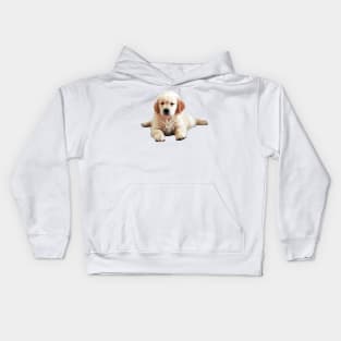 Adorable Splooted Golden Retriever Puppy Kids Hoodie